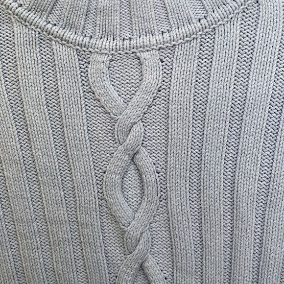 Liz Claiborne LizSport Light Blue Mock Neck Cable Knit Sweater M - Picture 4 of 10